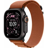 Apple Watch Ultra 3 GPS + Cellular, 49mm Black Titanium Case with Terra Cotta Alpine Loop - Small